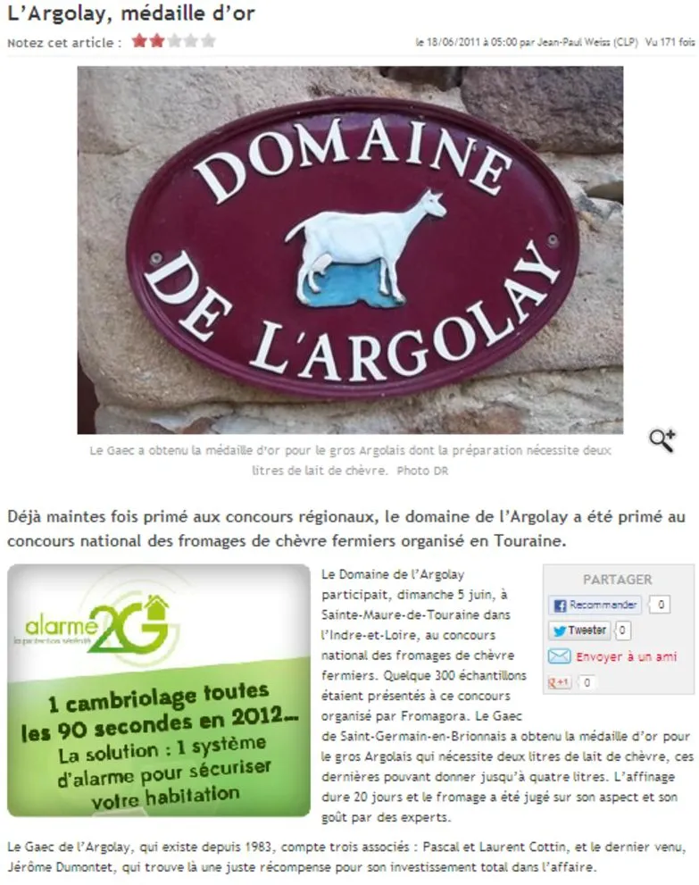 L'Argolay, médaille d'or, JSL juin 2011