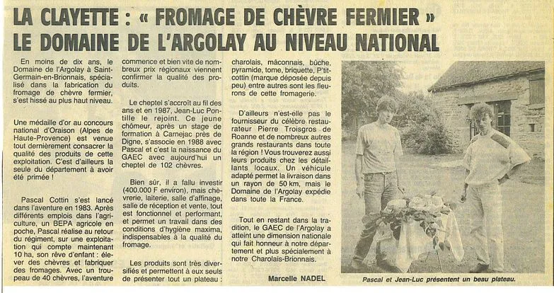 Le domaine de l'Argolay au niveau national