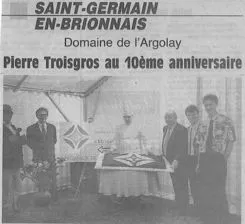 Remise de prix par Pierre Troisgros pour les 10 ans du domaine
