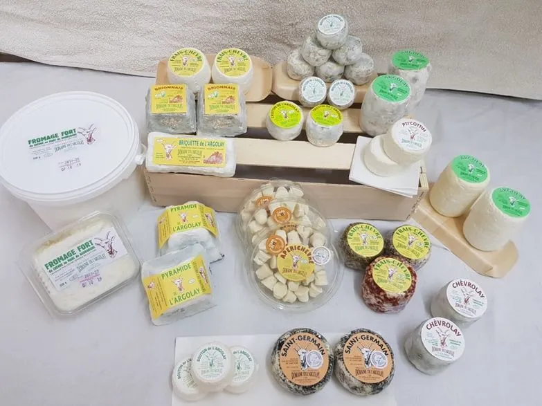 Assortiment de fromages et faisselles présentés sur un linge blanc
